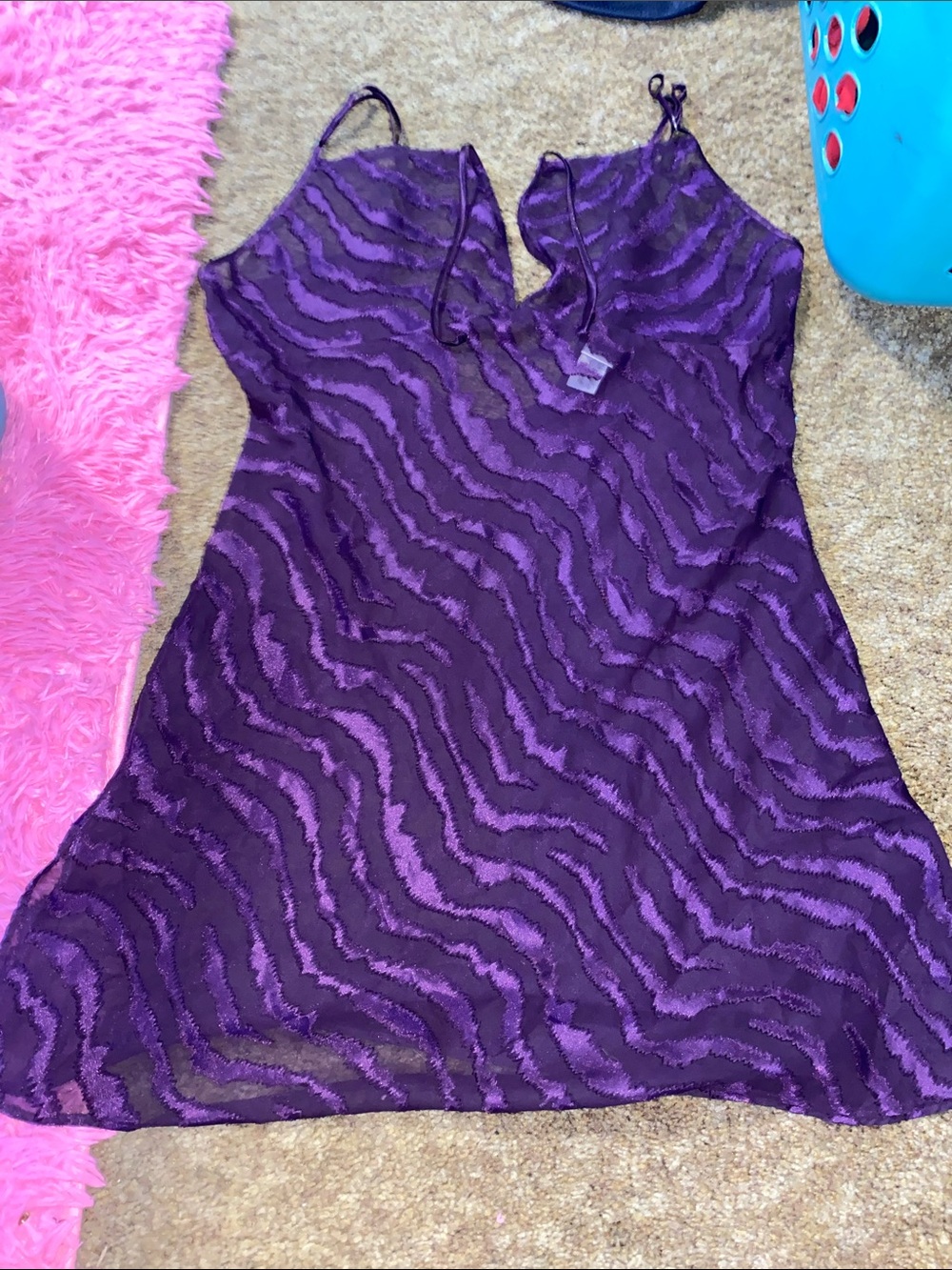Gilligan & O'Malley Purple Sheer Slip Dress